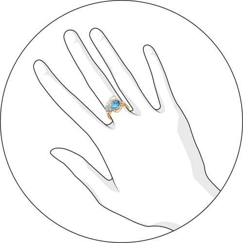 Кольцо с Топазом G-1321-F 1