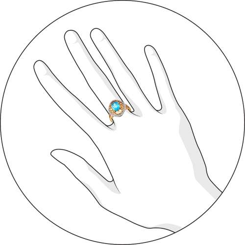 Кольцо с Топазом G-1373-I 1